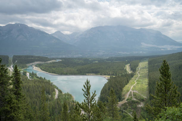 istock High angle view of Spray lakes in Canmore 816833624
