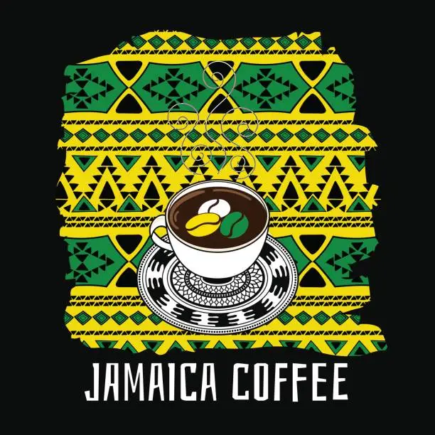 Vector illustration of Jamaica coffee illustration