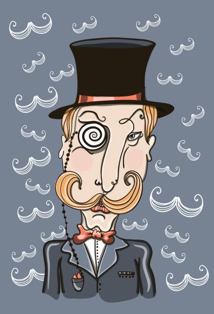 mustachioed man in a pince-nez and the cylinder