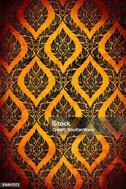 Ancient Thai Temple Historical Pattern Design Background Wallpaper Stock  Photo - Download Image Now - iStock