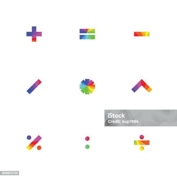 Plus Sign Symbol Rambow Color Rainbow Symbols Vector Illustration Stock Illustration - Download Image ...