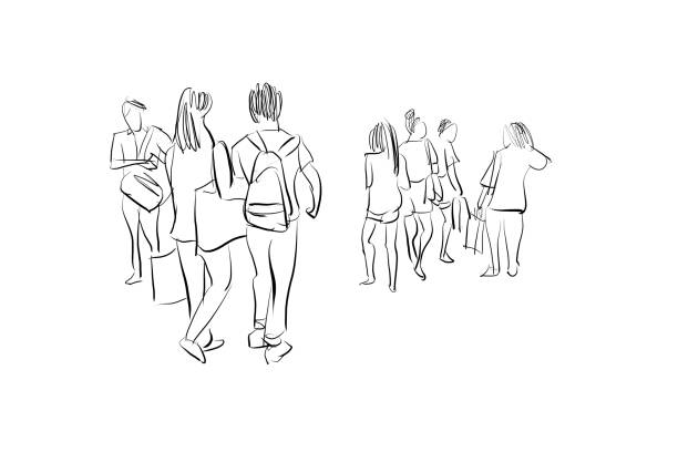 istock people in shopping mall cartoon sketch 816858558