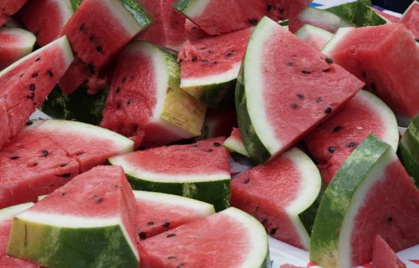 istock Pile of sliced watermelons 816858564