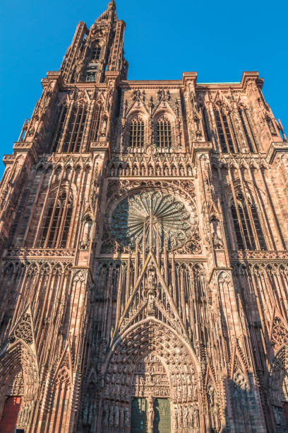 Facade of Strasbourg Cathedral France notre dame cathedral of luxembourg stock pictures, royalty-free photos & images