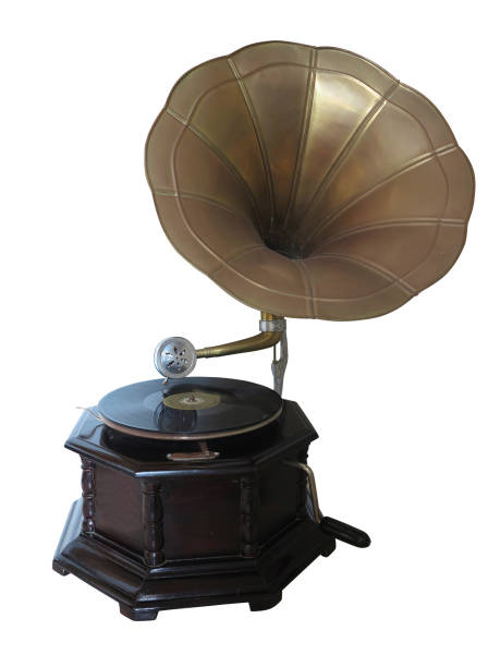 istock Vintage retro gramophone isolated on white 816868410