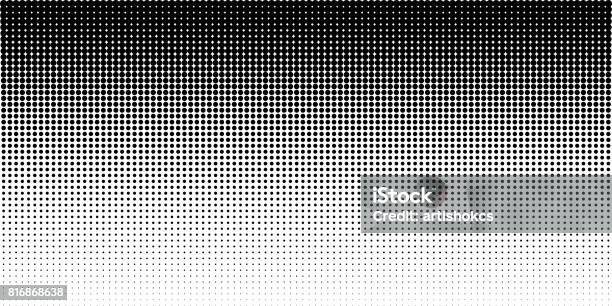 Vertical Gradient Halftone Dots Background Horizontal Template Using Halftone Dots Pattern Vector Illustration Stock Illustration - Download Image Now