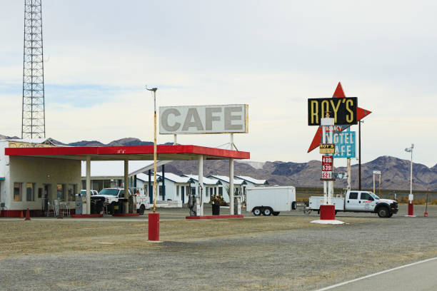 Amboy, U.S.A. - Oct 27 2015: California,the Roy's motel and cafe on the Route 66