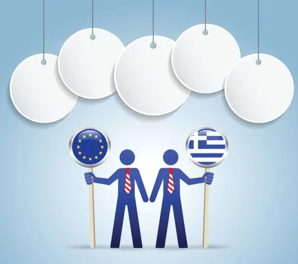 Vector illustration of Businessman european union - greece concept