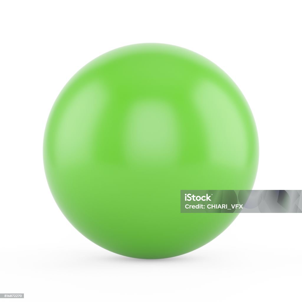 sphère 3D de rendu vert sur fond blanc - Photo de Couleur verte libre de droits