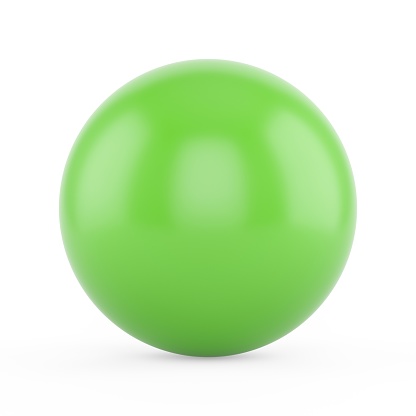3d rendering green sphere on white background.