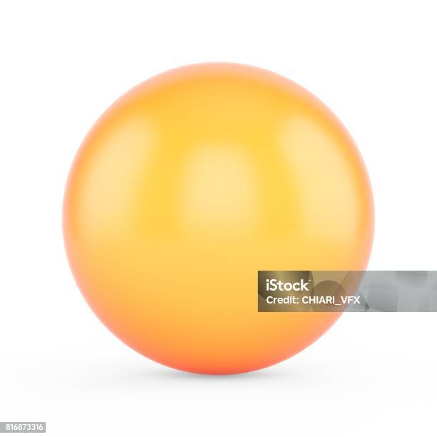 3d Rendering Orange Sphere On White Background Stock Photo - Download Image Now - Sphere, Three Dimensional, Sports Ball