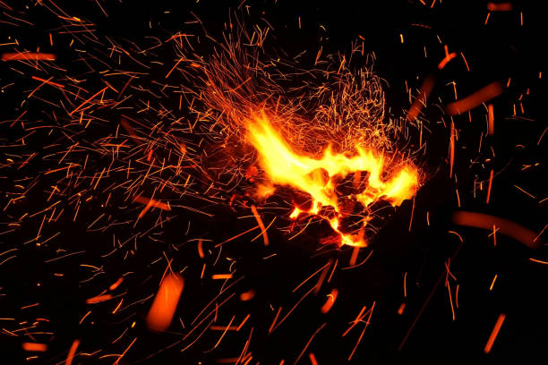 istock Hot sparking live-coals burning in a barbecue 816876778