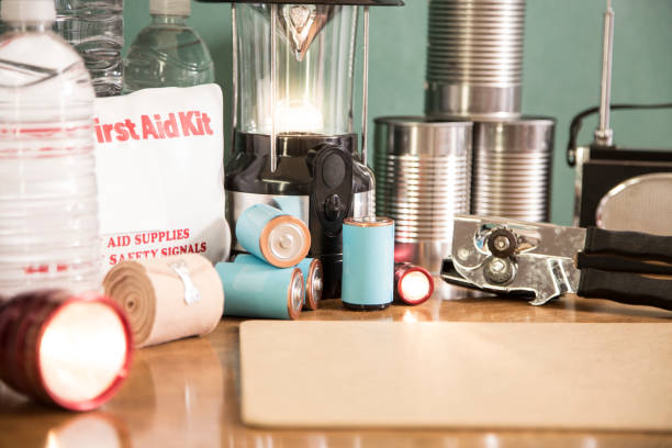 istock Emergency preparation, natural disaster supplies. 816887624