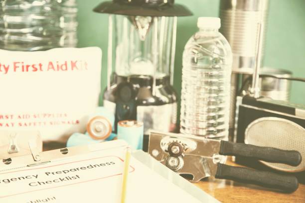istock Emergency preparation, natural disaster supplies. 816887892