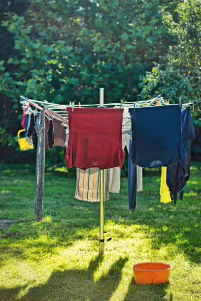 istock Clothes hang on the rope on sunny day 816910194