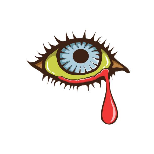 Crying Eye With Blood On A White Background Stock Illustration - Download  Image Now - Teardrop, Blood, Eye - iStock