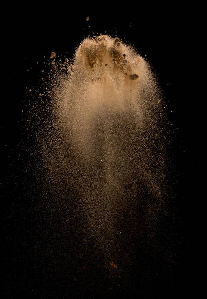 istock Sandy explosion isolated on over dark background,Abstract sand cloud,Motion blur 816915966