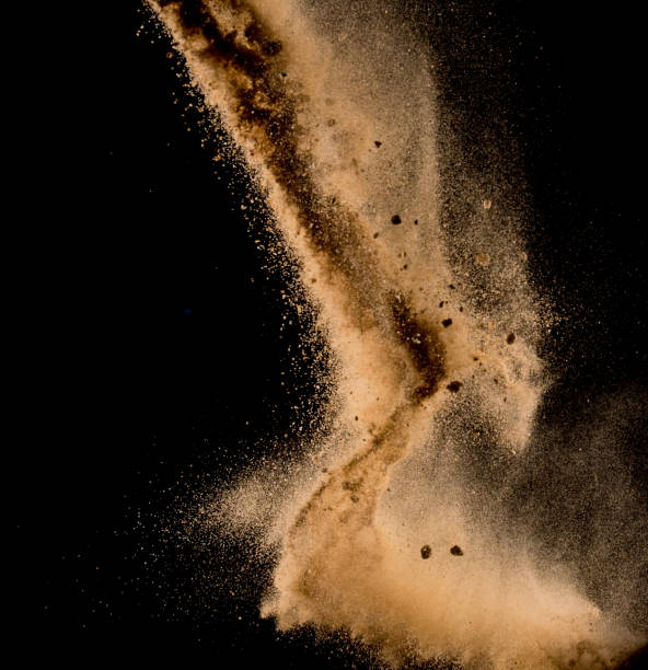 istock Sandy explosion isolated on over dark background,Abstract sand cloud,Motion blur 816918160