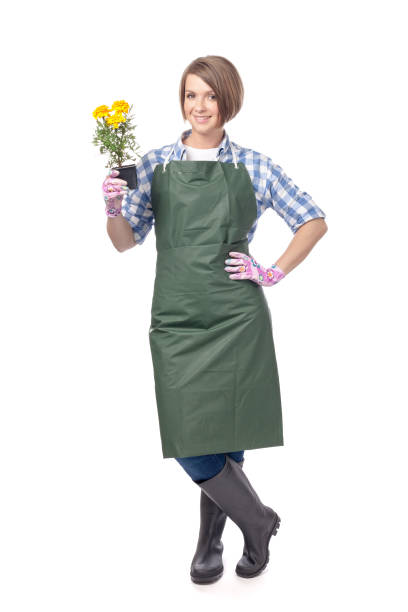 istock woman professional gardener isolated on white background 816918432