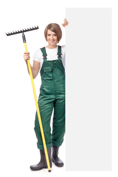 istock woman professional gardener isolated on white background 816918648