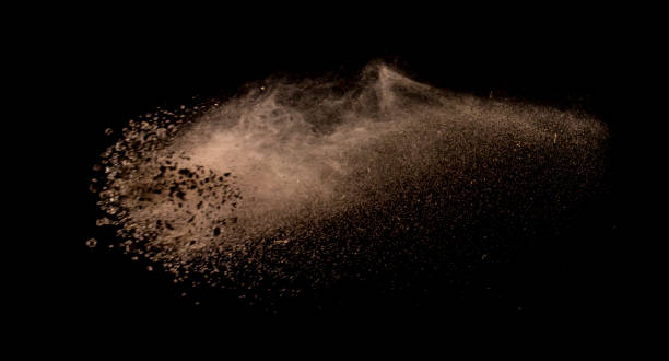 istock Sandy explosion isolated on over dark background,Abstract sand cloud,Motion blur 816918984