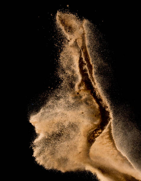 istock Sandy explosion isolated on over dark background,Abstract sand cloud,Motion blur 816919174