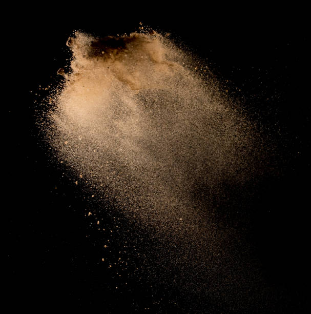 istock Sandy explosion isolated on over dark background,Abstract sand cloud,Motion blur 816919296