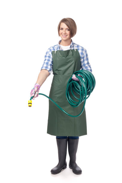 istock woman professional gardener isolated on white background 816923620