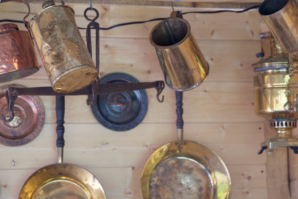 Cookware for fire made of copper alloy, Russia