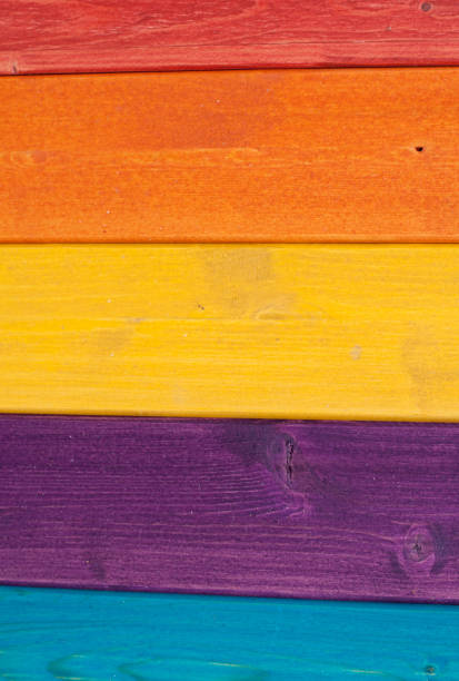 istock Colored wooden planks, fence 816963138