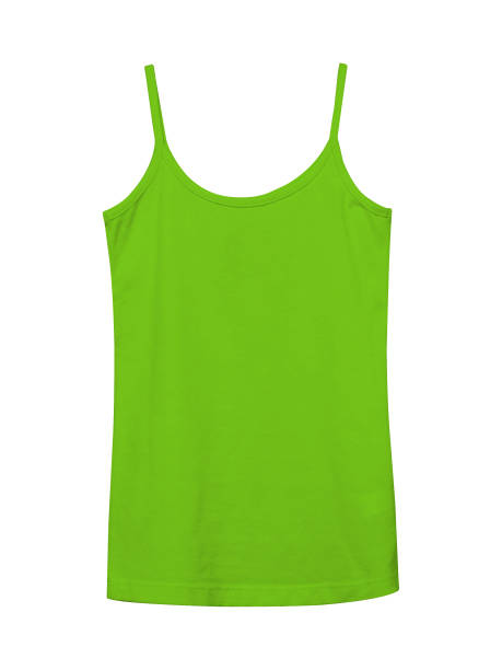 istock Chartreuse green underwear sleeveless empty summer t shirt camisole isolated on white 816963420
