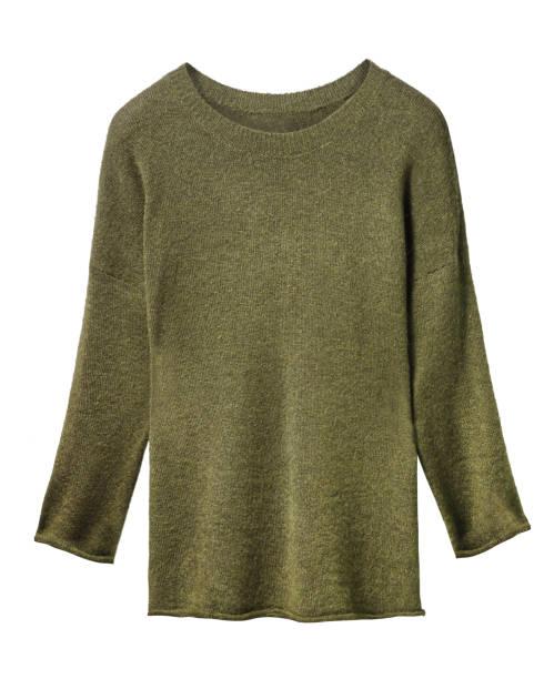 istock Classic khaki woman sweater isolated on white 816963456