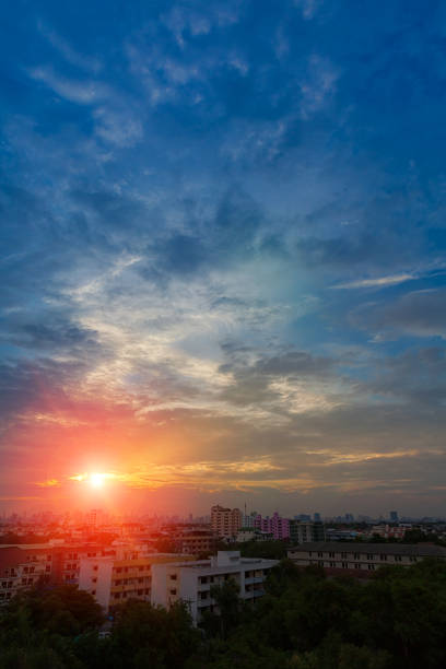 istock Aerial view of dramatic sunset. 816968104