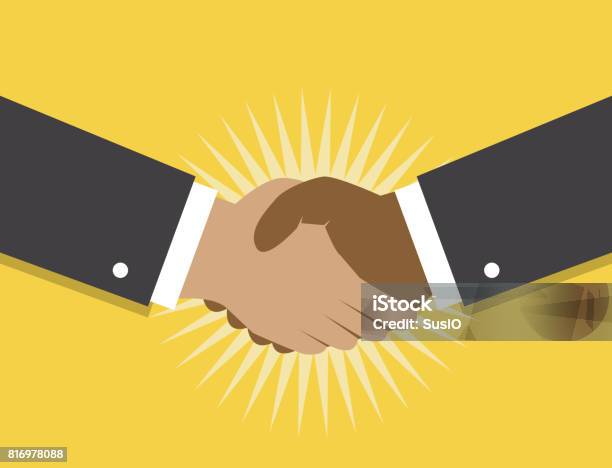 Handshake And Cooperation Stock Illustration - Download Image Now - Handshake, Business, Icon Symbol