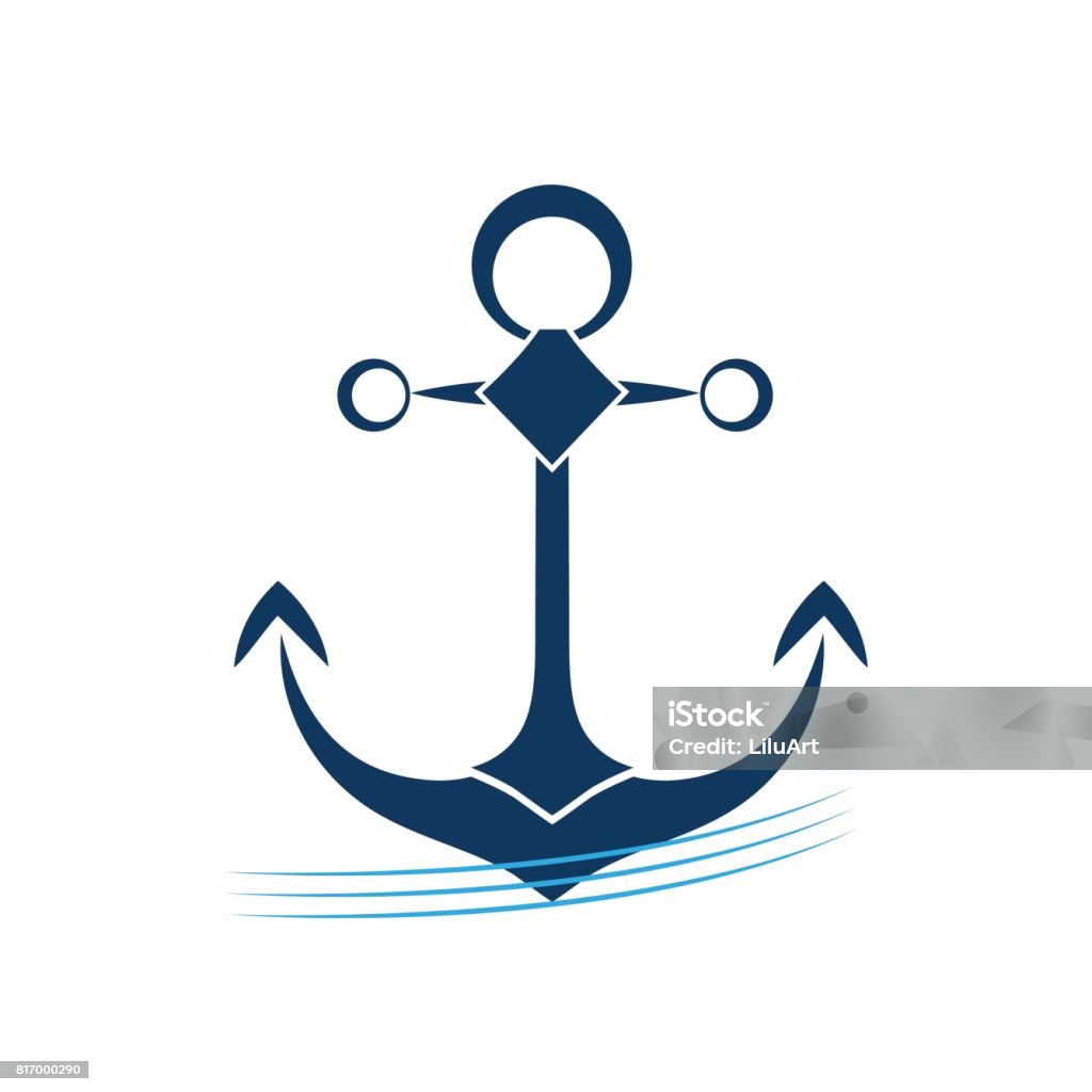 Ilustración de Ancla De Barco En Ondas Azules Vector Icono y más Vectores  Libres de Derechos de Ancla - Parte del barco - Ancla - Parte del barco,  Anclado, Armada - iStock