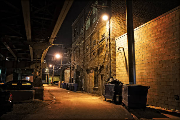 istock Dark City Alley at Night 817015502