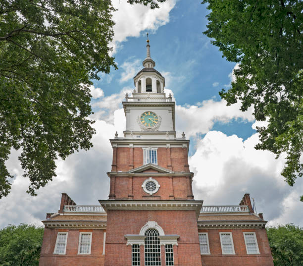 Independence Hall Philadelphia colonial landmark. independence hall stock pictures, royalty-free photos & images