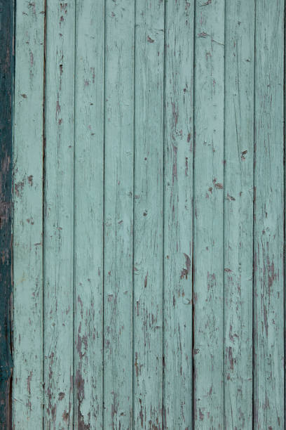 istock Old green turquoise coloured timber 817031910