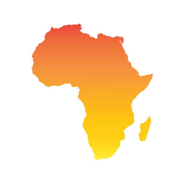 非洲地圖。炫彩的橙色向量圖 - 北非 幅插畫檔、美工圖案、卡通及圖標