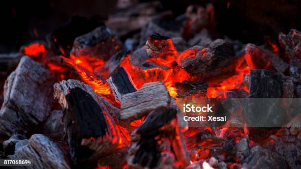 Charcoal Fire Stock Photo - Download Image Now - Coal, Barbecue Grill, Barbecue - Meal