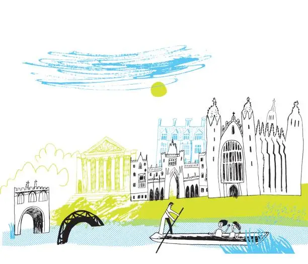 Vector illustration of Cambridge England