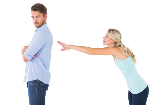 istock Desperate blonde reaching for boyfriend 817083970