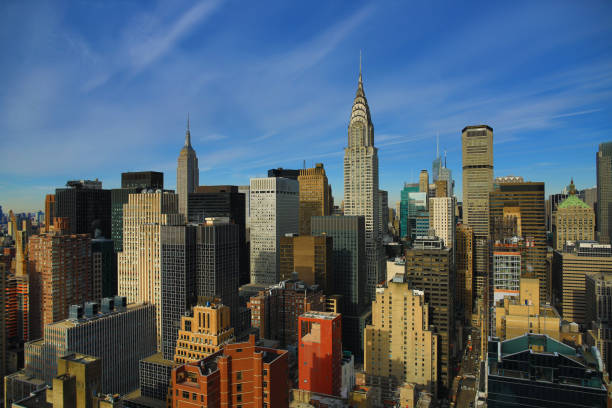 new york city - chrysler building grand central station built structure midtown manhattan foto e immagini stock