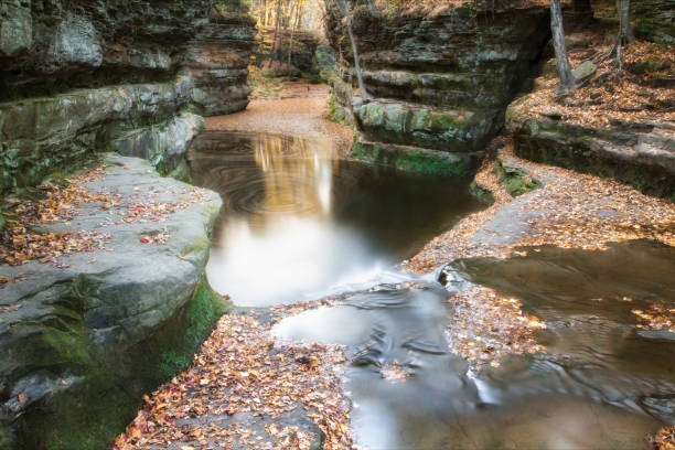 Fall Leaves at Pewits Nest, Baraboo, Wisconsin, USA