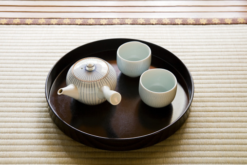 Japanese tea ceremony scenes at traditional Japanese room