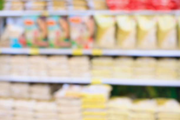 istock supermarket with rice shelves 817131544