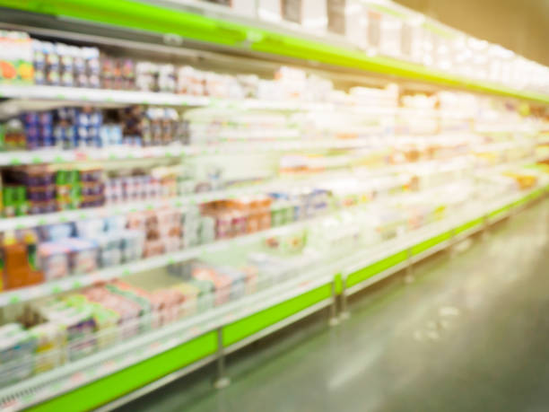 istock supermarket refrigerator shelves blurred background 817131560