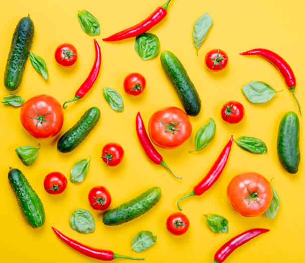 istock Chili pepper and tomatoes with cucumbers 817136216