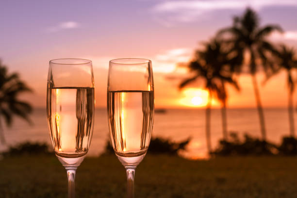 istock Champagne against beautiful sunset. 817147698