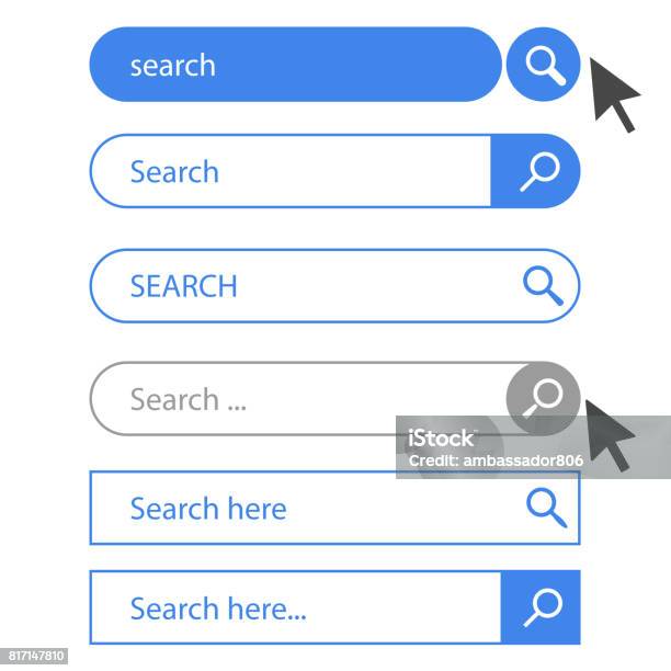 Search Bar Field Set Vector Stock Illustration - Download Image Now - Searching, Internet, Search Box